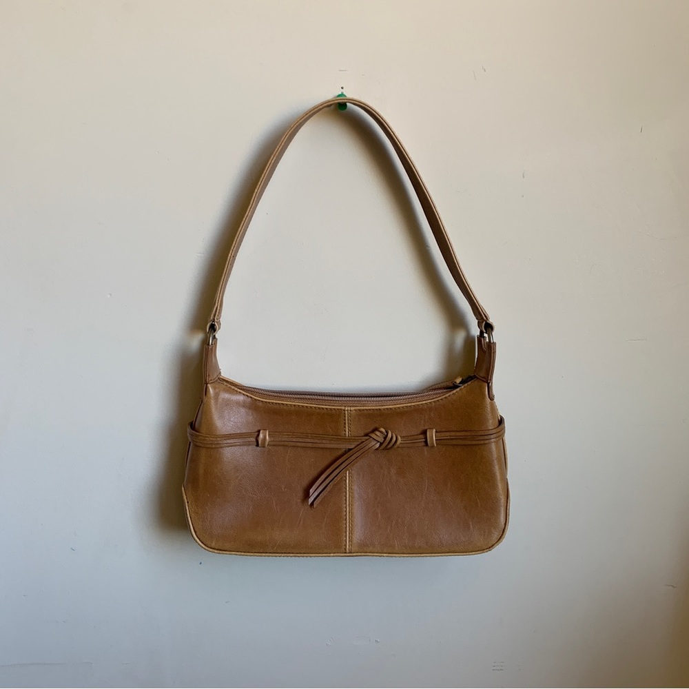 70s Tan Leather Mini Baguette
